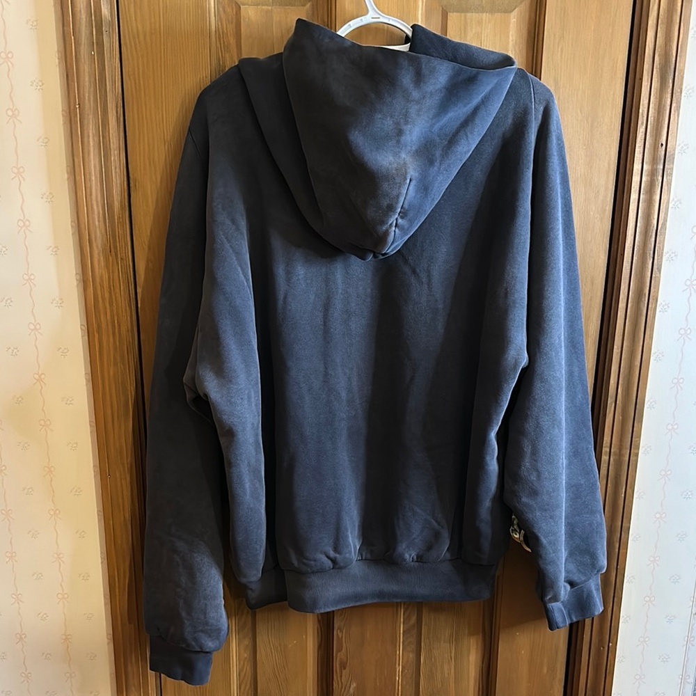 Yzy Gap Men’s Blue/Gray Distressed Full Zip Sweatshirt Size Large - Picture 7 of 8